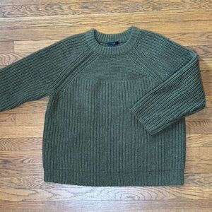 J. Crew Olive Ribbed Chunky Sweater